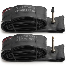 Fincci Bicycle Inner Tube 26 Inch Pair MTB Inner Tubes 26 Inch 2.1 x 2.20 x 2.35 with French Valve 48 mm Tubes Bicycle for Mountain Bike, E Bike, MTB, Road Bike, Folding Bike - Pack of 2