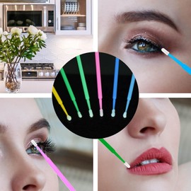 100 Microcepillos Aplicadores, Microcepillos Para Pestañas, Cepillos Desechables Para Extensiones De Pestañas (100 Unidades, Rosa)