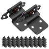 50 Pack (25 Pairs) 3/8" Inset Matte Black Cabinet Hinge,Self