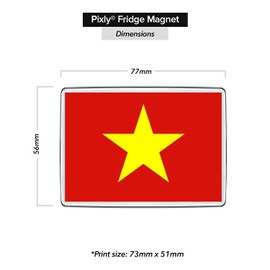 Pixly® Vietnam Flag Fridge Magnet Large Jumbo Size Vietnamese Keepsake Country Souvenir Novelty Refrigerator Magnets Gift