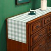 Sage Green Gingham Party Table Runner Green and White Checkered