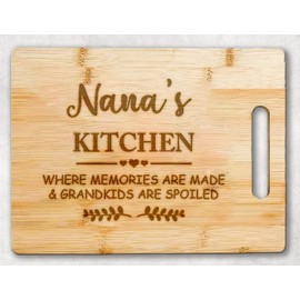 Nana's Kitchen Bamboo Cutting Board - Mother's Day Cutting Board - Mother's Day Gift - Birthday Gifts From Grandchildren - Son Daughter - Best Grandma Cutting Board - Nana Gifts