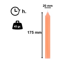 Taper Candles Neon Orange Pack of 16 Unscented Length 17 cm