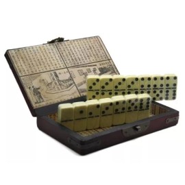 Mzo Collectible Ivory Color Domino Game With Chinese Storage Case