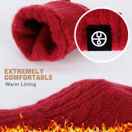 Thermal Gloves Womens - Winter Touchscreen Gloves Warm Soft Knitted Mittens for Outdoor Skiing Driving UK