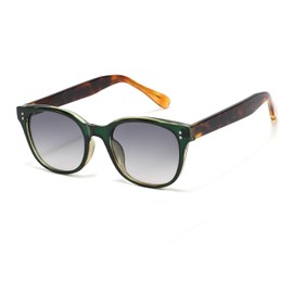 ONLYZILLA Polarized Oval Sunglasses Men Women Black Tortoiseshell frame Retro Driving Glasses UV Protection (Green & Oval)