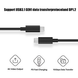 UIGOCLE Charging Cable Fully Featured USB-C to USB-C Data Cable, Compatible with Drawing Tablets with Screens of 12/13/16 (2021)/22/24/22 Plus/24 Plus/Pro 16 (4K)/Pro 16 Plus (4K), 3.2 feet
