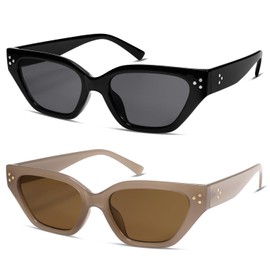 Allarallvr Rectangle Cat Eye Thin Sunglasses for Women 90s Retro Trendy Y2K Aesthetic Vintage Square Small Shades AR82152