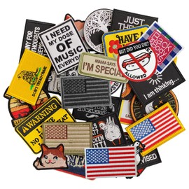 EMORBALS 24Pcs Random Funny Patches with Hook and Loop, Embroidered Morale Patches, Meme Military Patch for Backpacks, Tactical Bag, Vests(Style-2)
