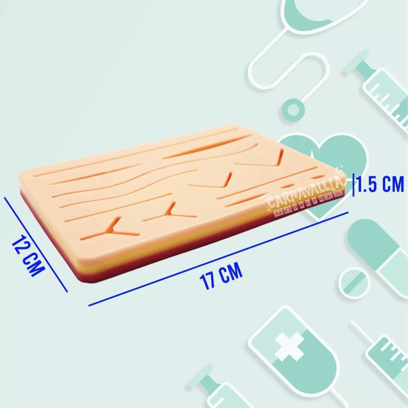 Grupo Carnavallia Simulador Piel 3capa Almohadilla Silicón Práctica Sutura Doc