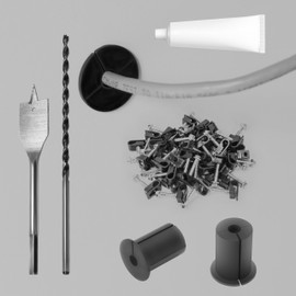 Starlink Cable Mounting Kit, Aspotify Starlink Cable Routing Kit, with 1" Spade Drill Bit/Wall Wire Clips, Starlink Mount, Starlink Accessories, Starlink Roof Mount, Starlink Internet Kit Satellite