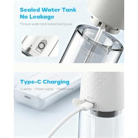 Sistema de riego nasal, tanque de 10.1 fl oz con 6 boquillas y 40 paquetes de sal, máquina de enjuague nasal eléctrica inalámbrica para alivio de seno