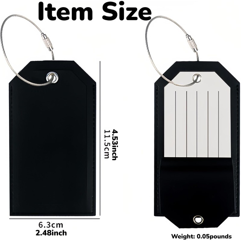 Etiqueta personalizada de piel sintético para equipaje, 4.5" x 2.5"