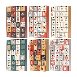 Fill Your Own Advent Calendar 24 Days Reusable 1-24 Empty Drawers for Christmas Countdown (Navy)