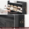 MAHANCRIS Shoe Storage Cabinet, Shoe Organizer with 2 Flip Drawers,