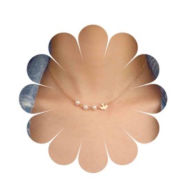 Yienate Gold Peace Dove Necklace Choker Chain Pearl Pendant Bird Necklace Pacifist Charm Necklace Jewelry Gift for Women and Girls