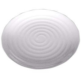 Lucky Star Melamine Round Plates Sushi Sashimi Tonkatsu Tempura Salad BBQ Platter Dishes, 9.5" or 11", White, Wavy Rim (6, 9.5")