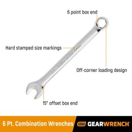 GEARWRENCH 15 16 Combination Wrench Off Corner Loading 6 Point Steel Tool