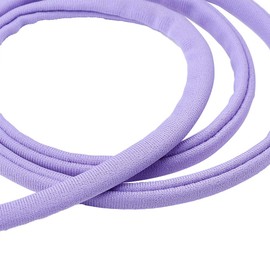 Cheriswelry 21.87 Yards Flat Nylon Cord 5mm Soft Elastic Band Rope Stretch Beading Strings Chinese Knotting Cord Braided Fabric Threads Lilac for DIY Crafting Sewing Macrame Jewelry Making