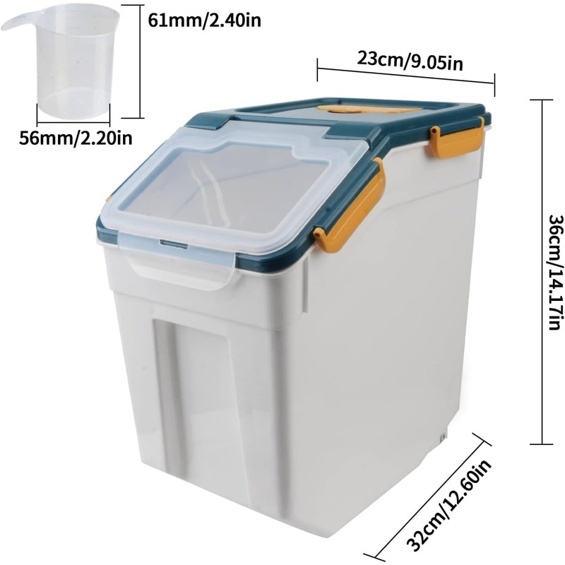 Saim Airtight Rice Container & Flour Storage 25lb 4-Pack, BPA