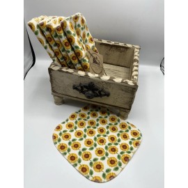 Rustic Cypress NEW napkins 10 reuseable baby wipes flannel cloth fabric Mini Sunflower Floral