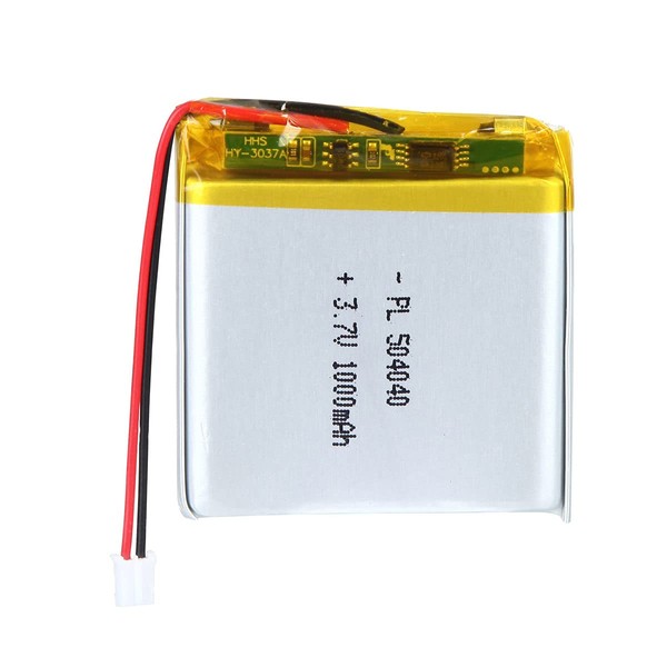 AKZYTUE 3.7V 1000mAh 504040 Lipo Battery Rechargeable Lithium Polymer ion Battery Pack with JST Connector