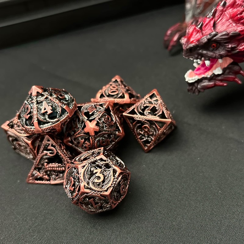 Hollow Metal DND Dice Set Game D and D Dice