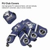 4Pcs 1/3/5/UT Golf Wood Headcovers Cartoon Snow Leopard Pattern PU