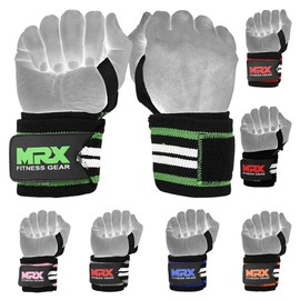 New Weight Lifting Training Wrist Wraps For Wrist Support Gym Bandages (Black/Green/White)-CA