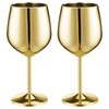 Gold Stem Stainless Steel Wine Glasses 18oz Unbreakable Stemware Portable