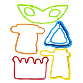 Purim Cookie Cutter Set – Plastic Set – Includes Gragger, Megillah, Crown, and Mask - by The Kosher Cook