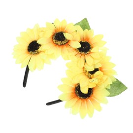 Healeved Artificial Sunflower Hairband Decorative Head Buckle for Women Party Fashion Hair Clip