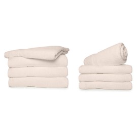 Royal Comfort World Famous 100% Cotton Bath Towel Size 27x54 at 17.5 LBS pe dz Weight ! Pack of 8 Towels. DO not Settle for Less! Towels for Pool, Gym, Spa,and Dorm. (Ivory, 8)
