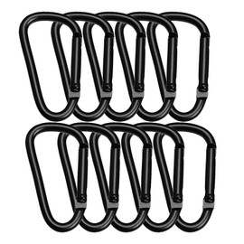 Wlikn Aluminum Alloy Multi-functional Carabiner, Set of 10, Load Capacity 110.2 lbs (50 kg), Ultra Lightweight, Small D-Ring, Sling, Key Holder, Accessories, Keys, Camping, Hiking, Trekking Hook,