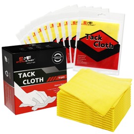 S&F STEAD & FAST Tack Cloth, 12-Pc, Heavy Duty High Density 28×24 Mesh, Tack Cloths for Removing Dust from Woodworking, Tighter Weave Large Tac Cloths 18" x 36", Wax and Silicone Free Tac Rags