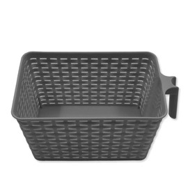 Plastic Storage Basket with Handle – Grey – Multi-Purpose Organiser for Bathroom, Kitchen, Office & More – Lightweight & Durable (1 Unit)
