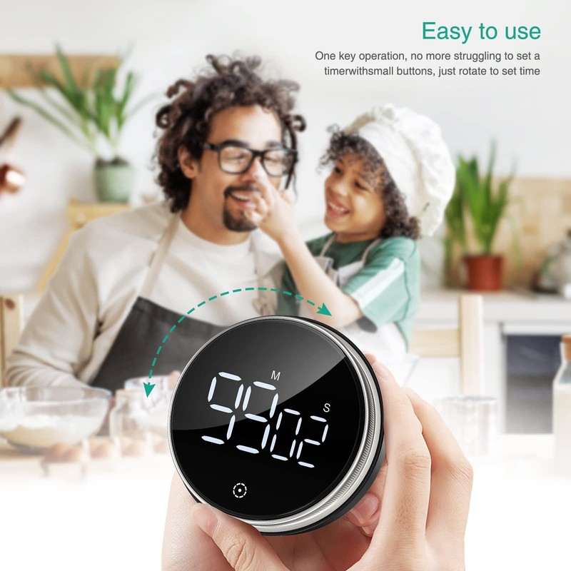 ORIA Home Kitchen Timer, 3 Inch Large LED Digital Timer,