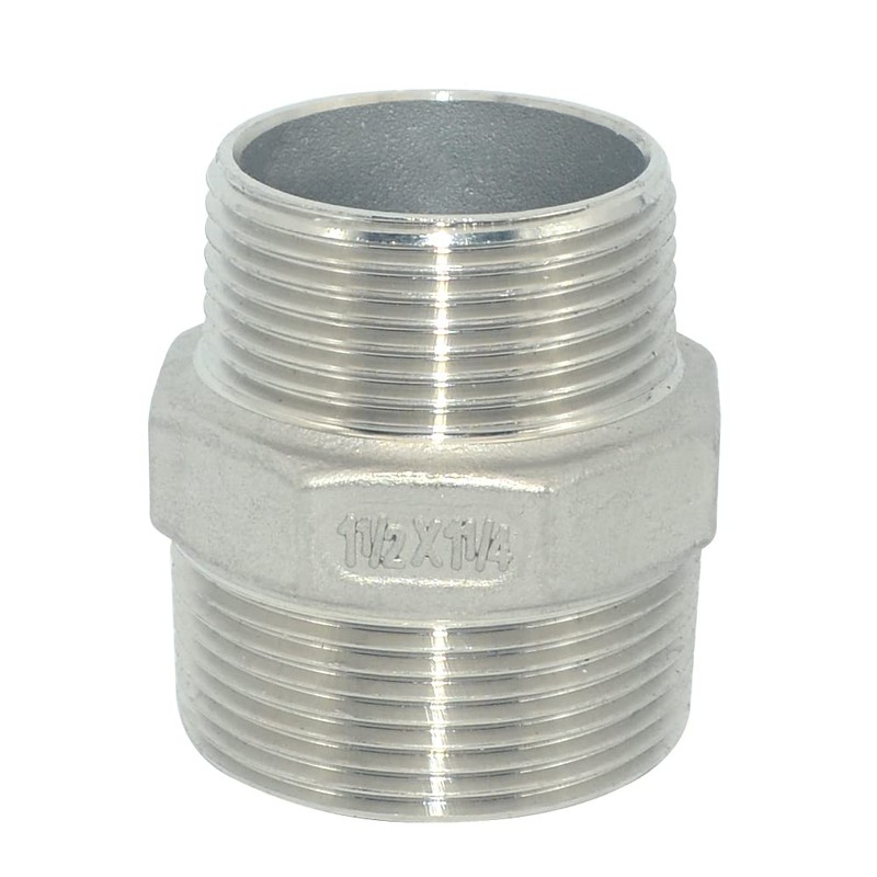 DAN SPEED 1-1/2" x 1-1/4" Male Threaded Reducing Nipple Fitting/Adapter,Stainless