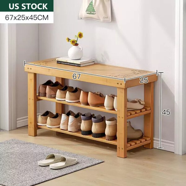 Unbranded 3 Tier Shoes Rack Shelf Seat Bench Hallway Storage