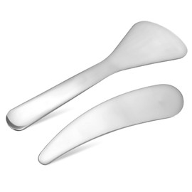 COLLBATH 2pcs Stainless Steel Eye Cream Scoop Skincare Tool Comfortable Handle for Home Salon