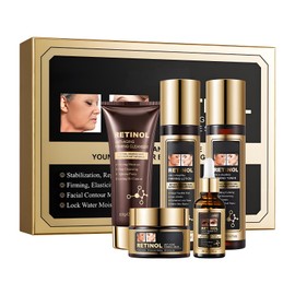 SKK Skin Care Set, 5 Piece Skin Care Set,Skin Care Gift Set for Women, Facial Care Set Includes Cleanser, Facial Essence, Moisturizing Lotion, Face Cream, Toner. (Retinol)