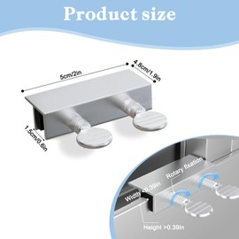 Pack of 4 Window Locks, Window Stoppers, Adjustable Window Door Limiter, Vertical and Horizontal, Sliding Window, Rail Lock, Window Stopper for Patio, Bedroom, Home and Office