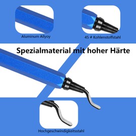 Pack of 21 deburring metal tool universal, 360° rotating deburring tool with 20 replacement blades, universal 3D printer accessories for plastic, aluminium, stainless steel