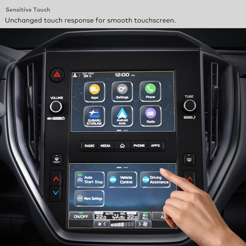 INNOSURE [2-PACK] Tempered Glass Screen Protector for Subaru Crosstrek Base