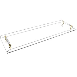 Clear Bathtub Caddy Tray,31 inch Acrylic Bathtub Caddy Tray with Gold Handle for Bubble Bath Shower