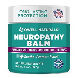 Owell Naturals Neuropathy Balm for Feet, Muscles & Joints – Long Lasting Comfort Formula with Frankincense, Myrrh, Coconut Oil, Beeswax – Fast Absorbing Botanical Skin Care, 2 oz