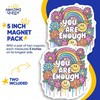 You are Enough Magnets - Floral Smile Face - Rainbow