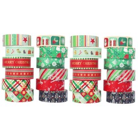 COHEALI 24rolls Christmas Themed Washi Tape Creative Decorative Paper Tapes for Scrapbooking Wrapping and Crafting Random Styles