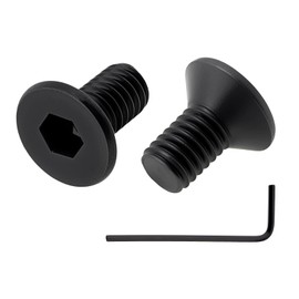 CLAHJQX 100 Pcs M3-0.5 x 4mm Flat Head Machine Screws, Carbon Steel Fasteners Bolts, Hexagon Countersunk Screws with Wrench, Black Finish (100 Pcs)