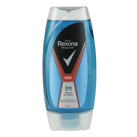 Rexona Men Sport 2-in-1 Shower Gel and Hair Cleanser for Men 225ml – Refreshing Body Wash & Shampoo – Sport Fresh Fragrance